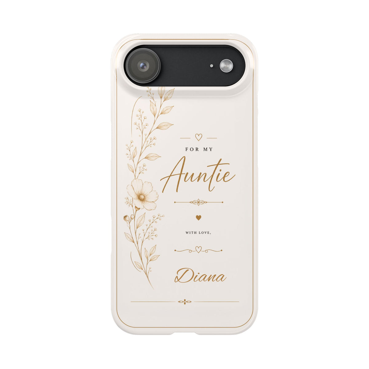 Personalized Auntie Custom Name Floral Slim Phone Case Gift for Aunt