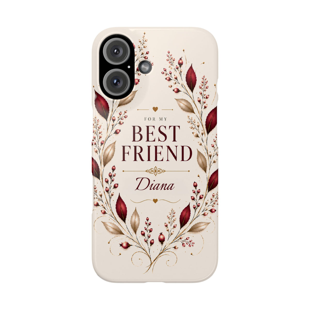Personalized Best Friend Custom Name Floral Slim Phone Case Gift for Best Friend