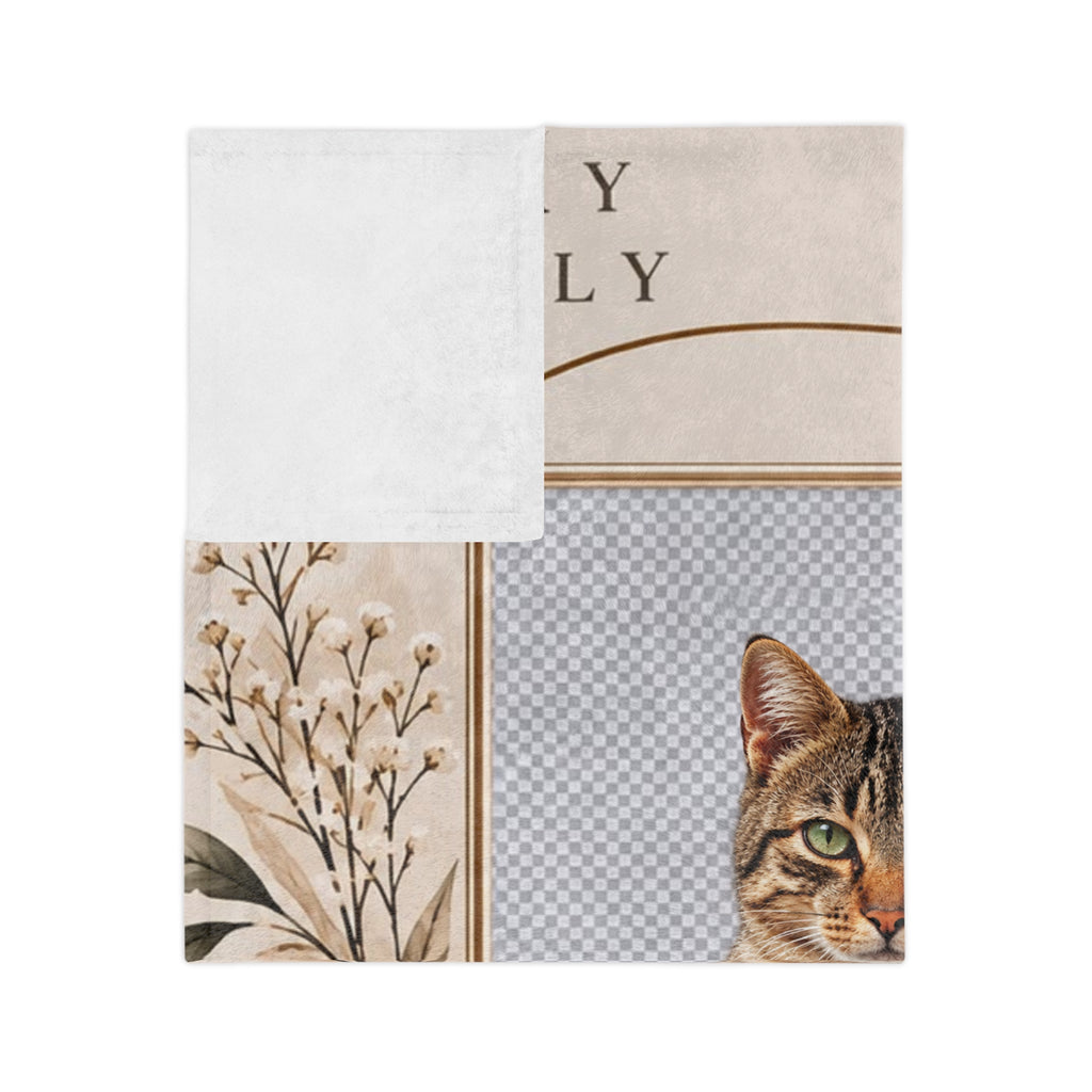 Personalized Cat Photo Blanket Custom Cat Name Cat Lover Keepsake Gift