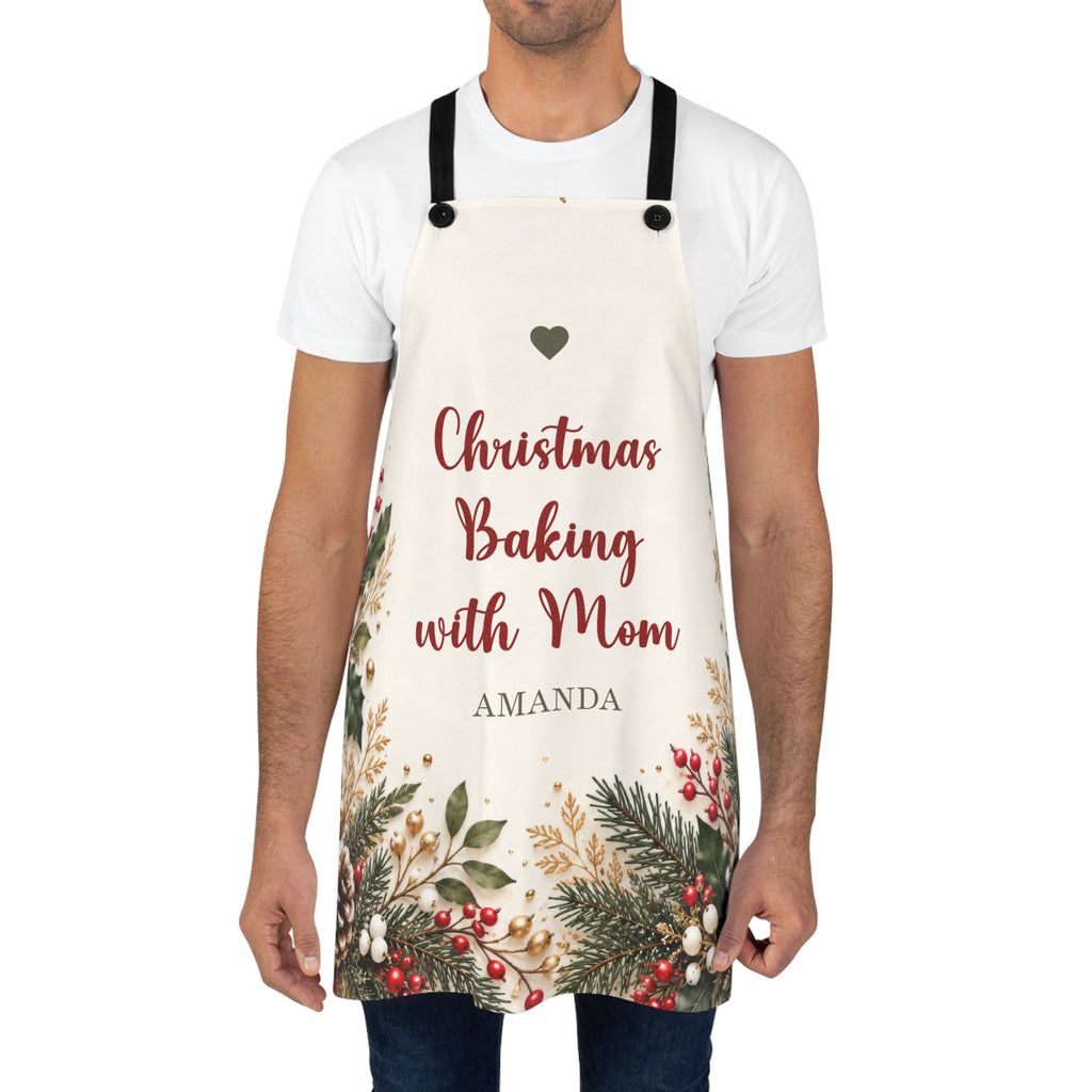 Mom Christmas Apron with Custom Name – view 4