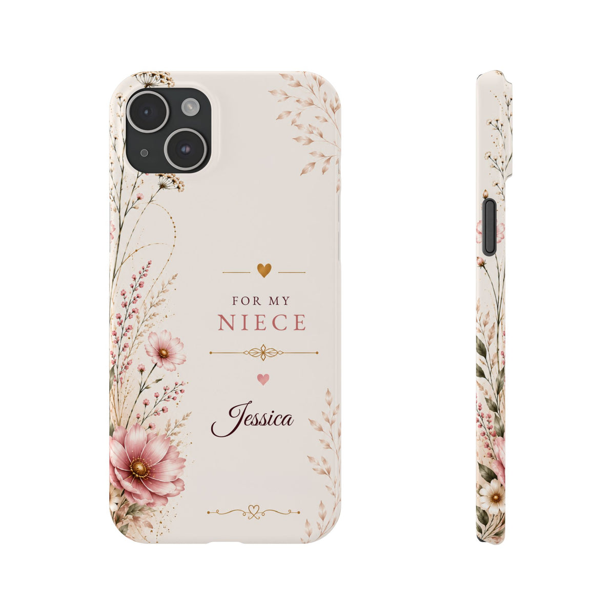 Personalized Niece Custom Name Floral Slim Case Gift for Niece
