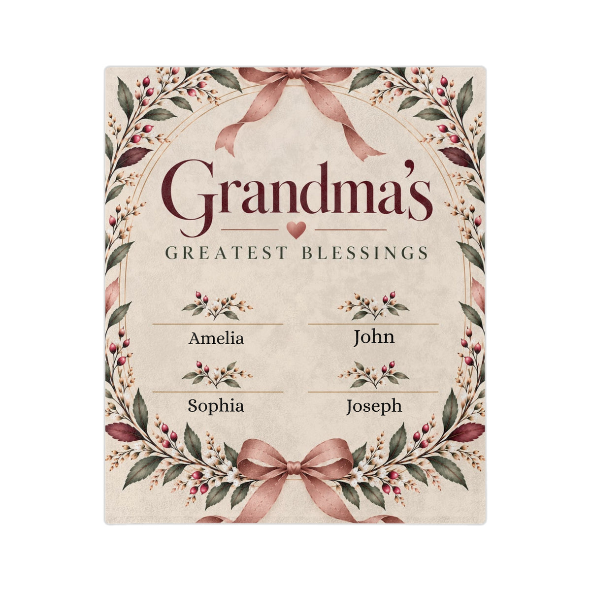Personalized Grandma Blanket Custom Grandkids Names Grandma Gift from Grandchildren