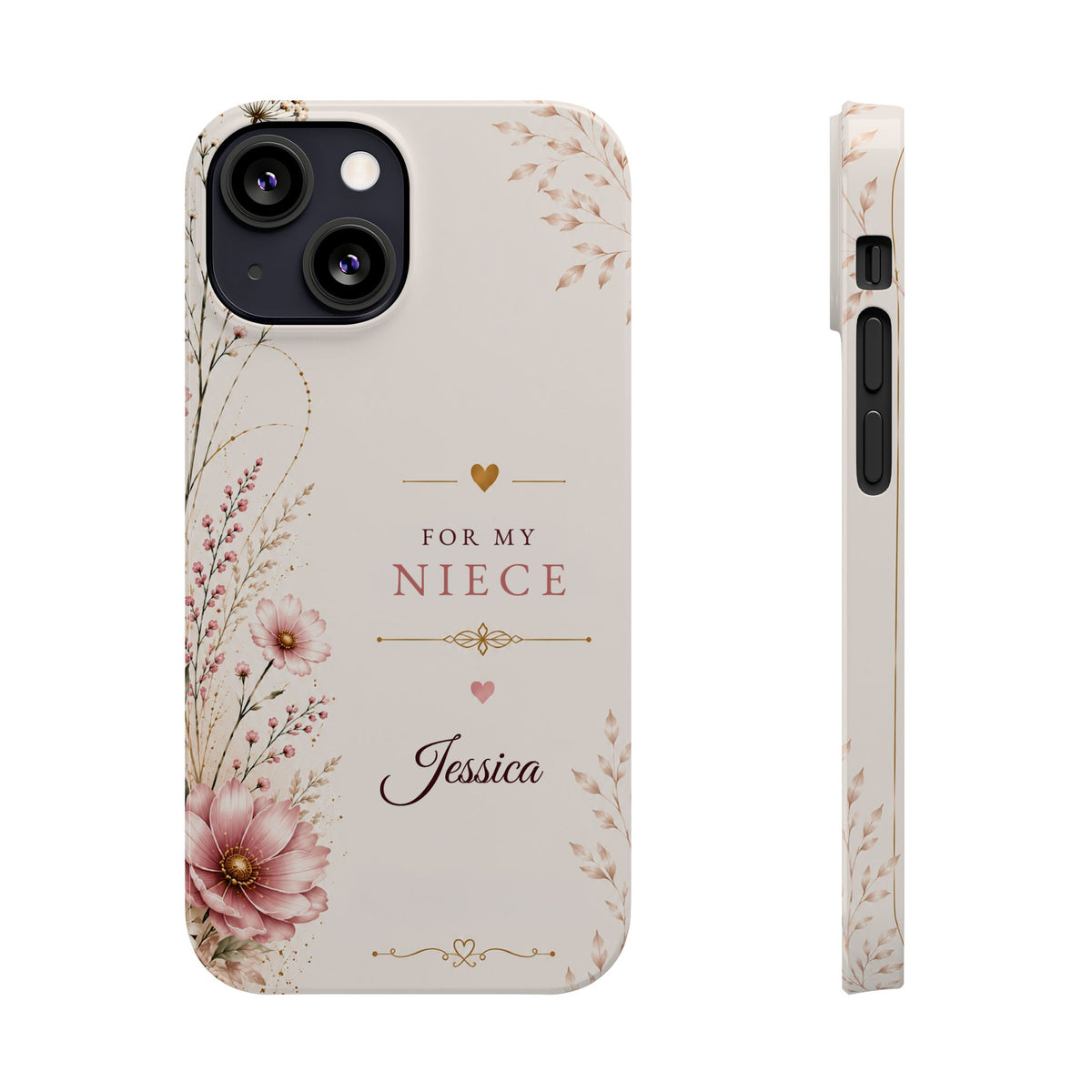 Personalized Niece Custom Name Floral Slim Case Gift for Niece