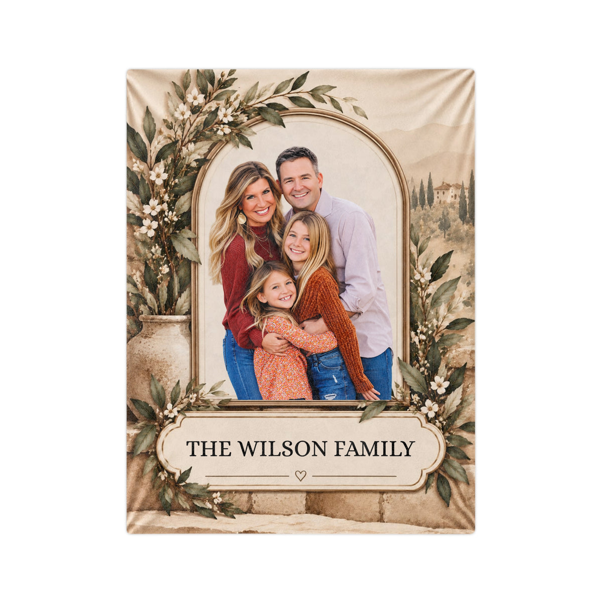 Personalized Family Photo Blanket Custom Family Name Family Keepsake Gift