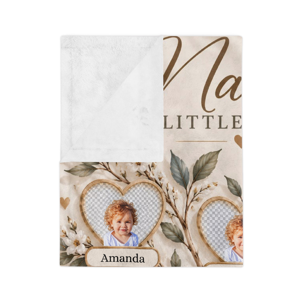 Personalized Nana Blanket Custom Grandkids Photo Nana’s Little Loves Gift