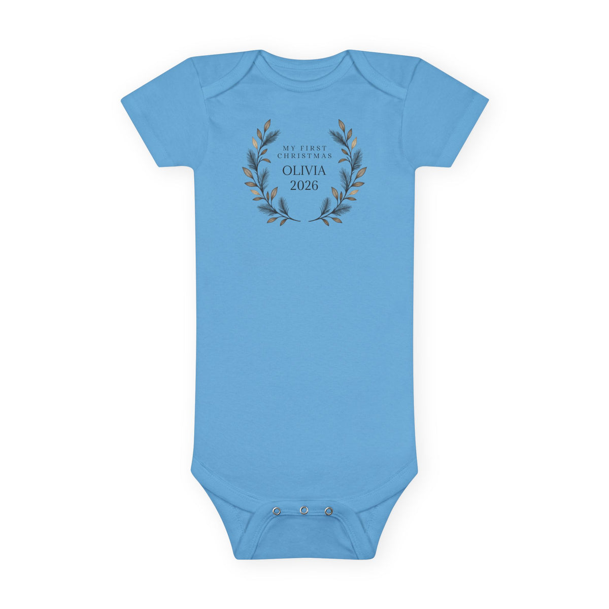 Personalized Baby First Christmas Bodysuit Custom Name and Year Baby Christmas Outfit