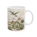 Personalized Name Kids Dinosaur Ceramic Mug Watercolor Dino Gift