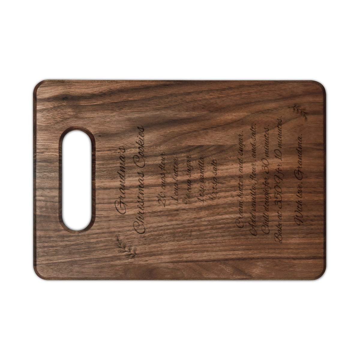 Grandma's Christmas Recipe Cutting Board Personalized