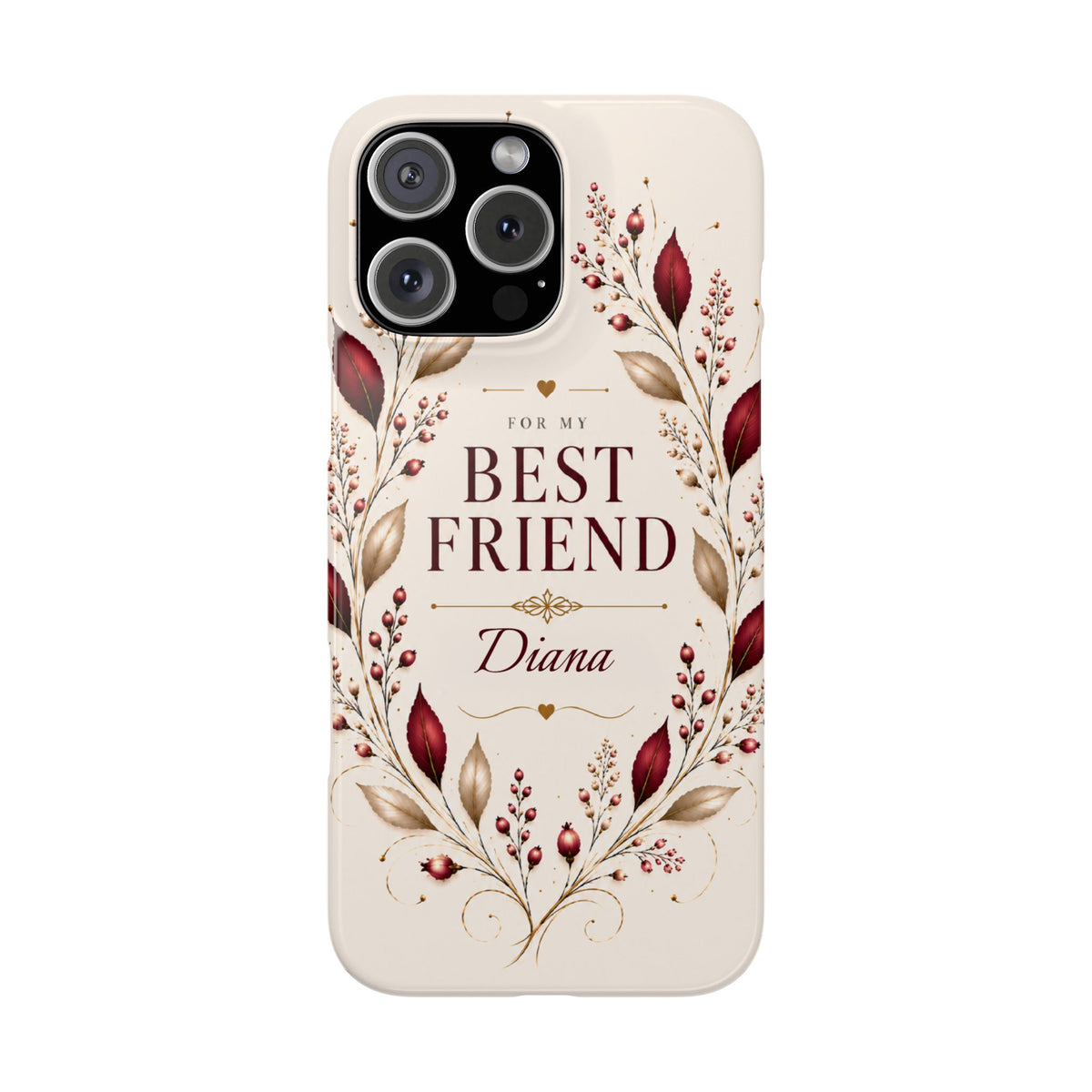 Personalized Best Friend Custom Name Floral Slim Phone Case Gift for Best Friend
