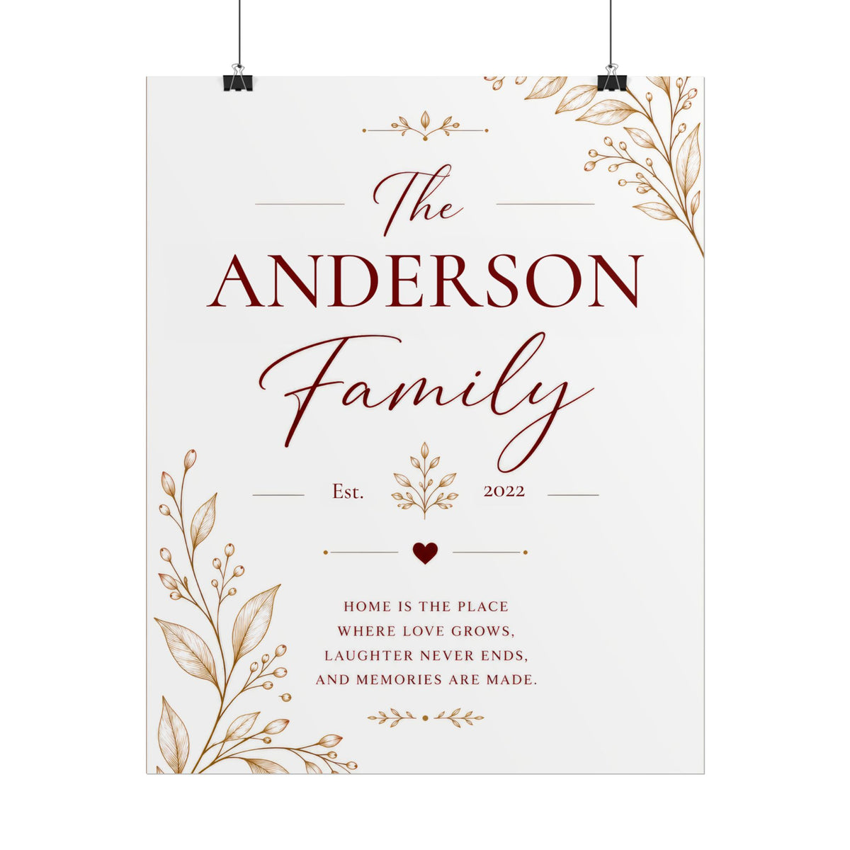 Family Name Poster, Established Date Print – view 2