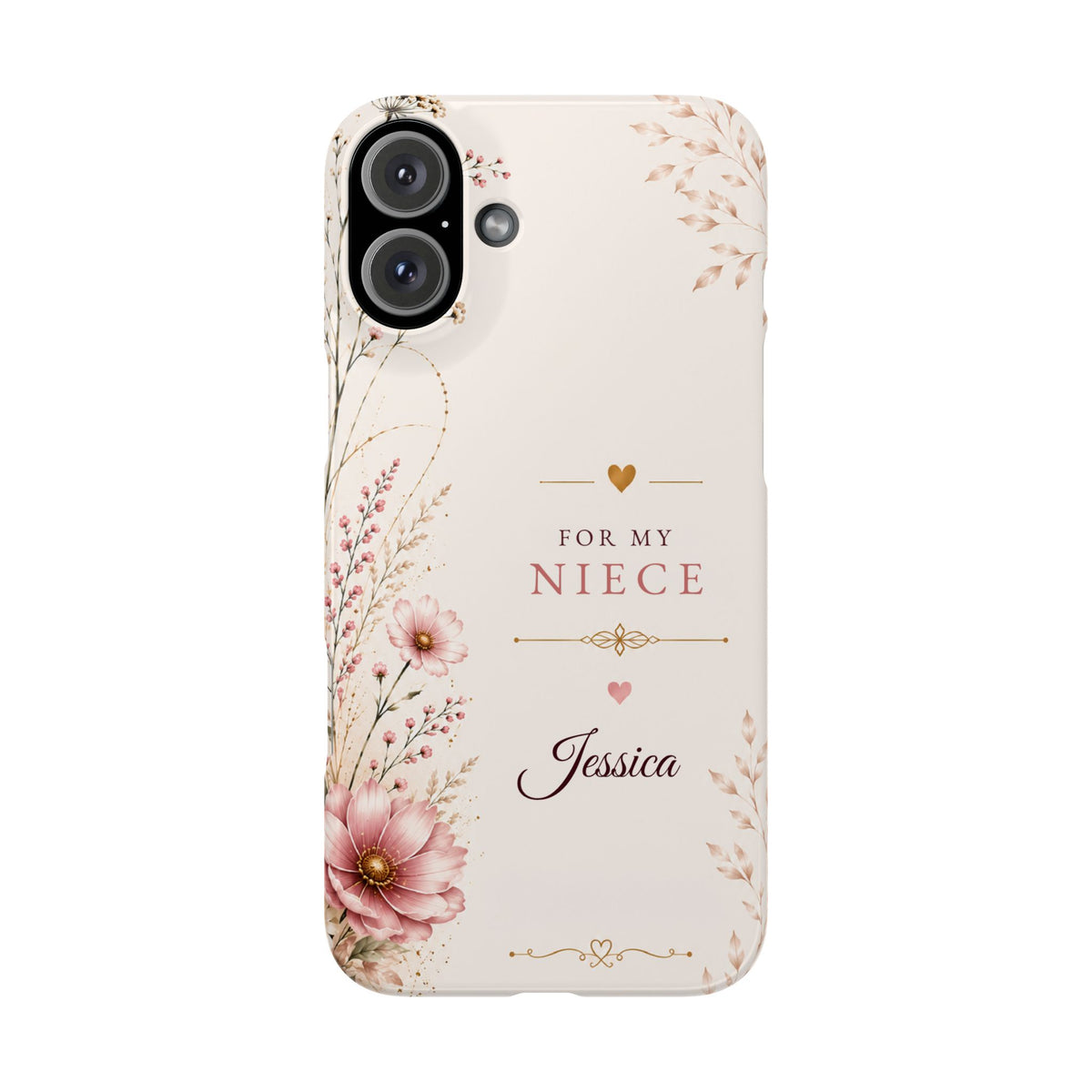 Personalized Niece Custom Name Floral Slim Case Gift for Niece