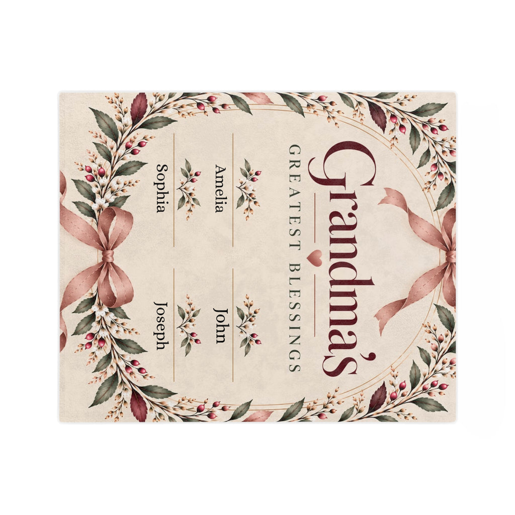 Personalized Grandma Blanket Custom Grandkids Names Grandma Gift from Grandchildren