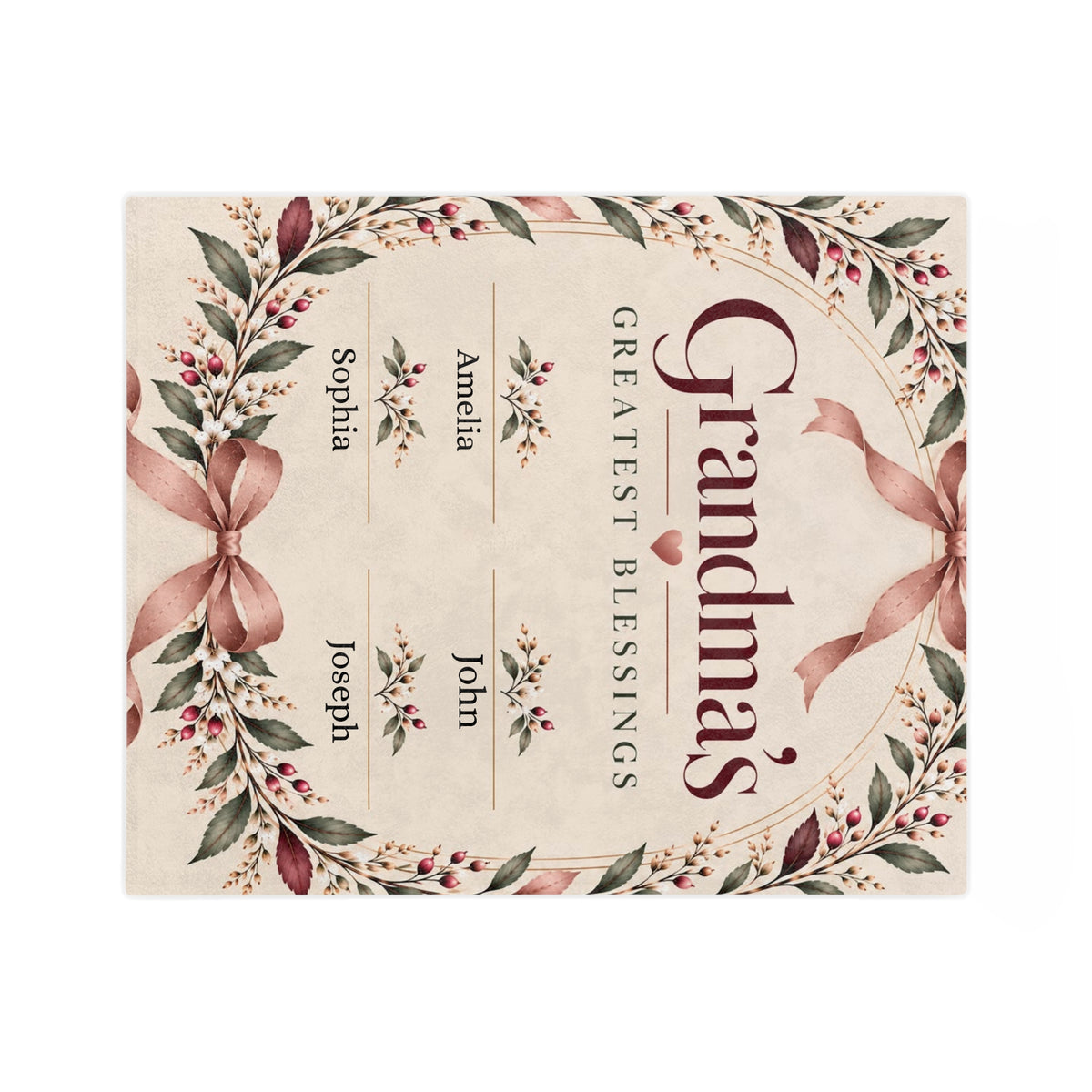 Personalized Grandma Blanket Custom Grandkids Names Grandma Gift from Grandchildren
