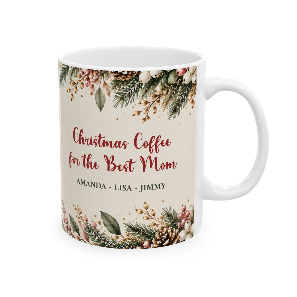 Personalized Christmas Mom Mug Custom Kids Names Holiday Gift for Mom