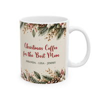 Personalized Christmas Mom Mug Custom Kids Names Holiday Gift for Mom