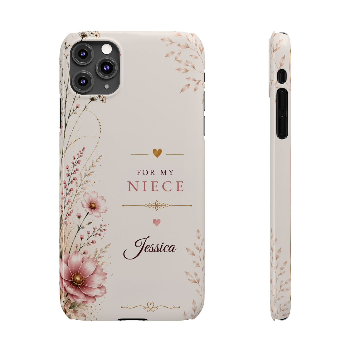 Personalized Niece Custom Name Floral Slim Case Gift for Niece