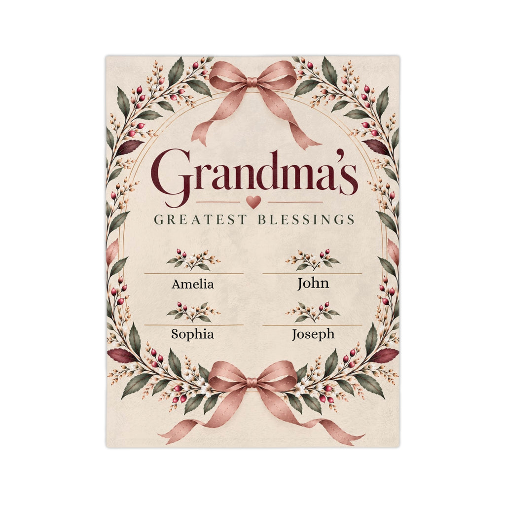 Personalized Grandma Blanket Custom Grandkids Names Grandma Gift from Grandchildren
