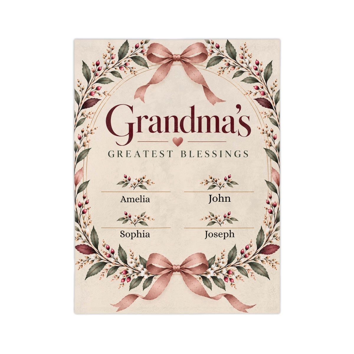 Personalized Grandma Blanket Custom Grandkids Names Grandma Gift from Grandchildren
