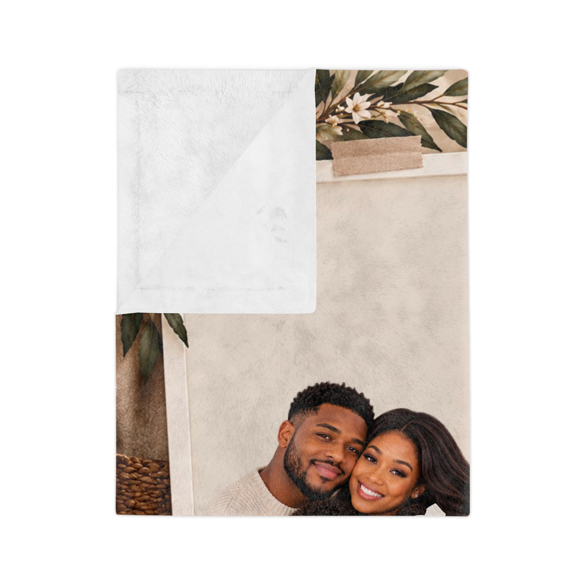 Personalized Family Blanket Custom 3 Photo Collage Blanket Family Name Gift