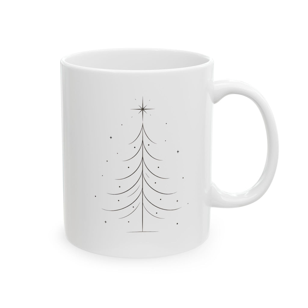 Minimalist Christmas Tree Elegant Holiday Winter Ceramic Mug