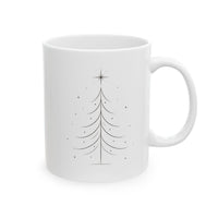 Minimalist Christmas Tree Elegant Holiday Winter Ceramic Mug