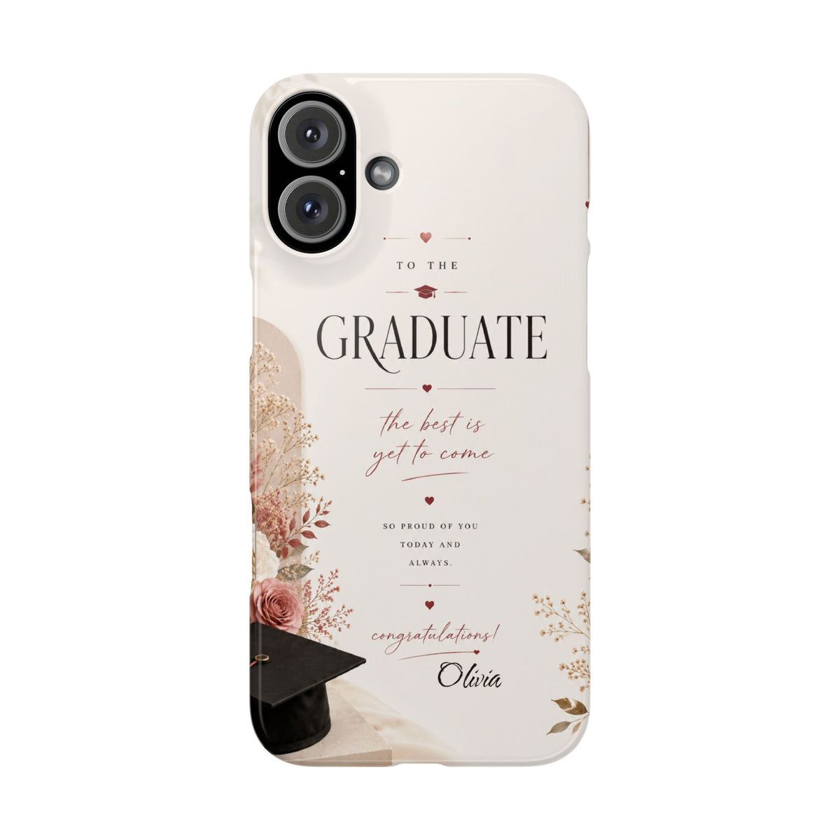 Personalized Graduate Custom Name Floral Graduation Slim Phone Case Gift for Graduate