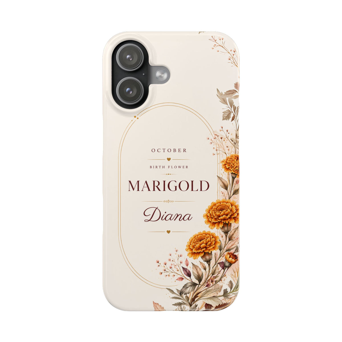 October Birth Flower Phone Case, Marigold